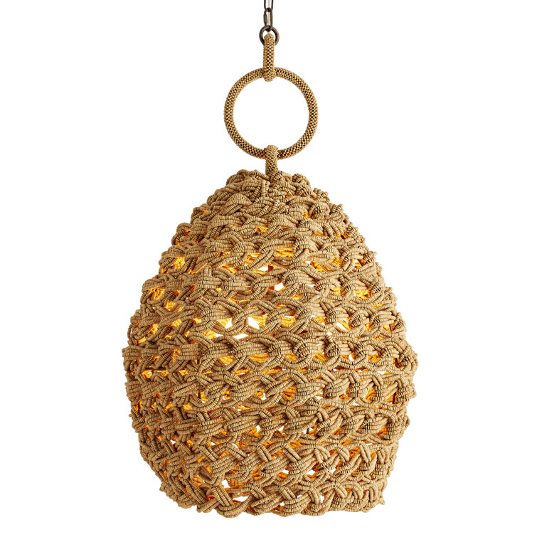 Black Coconut Bead 44" Incandescent Pendant Light
