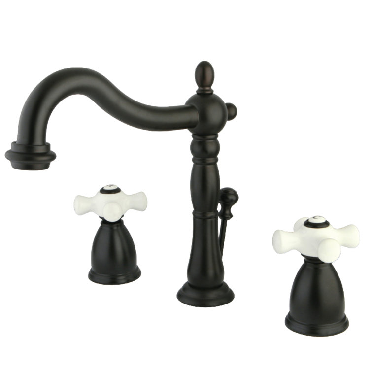 Heritage 8-Inch Oil Rubbed Bronze Widespread Bathroom Faucet