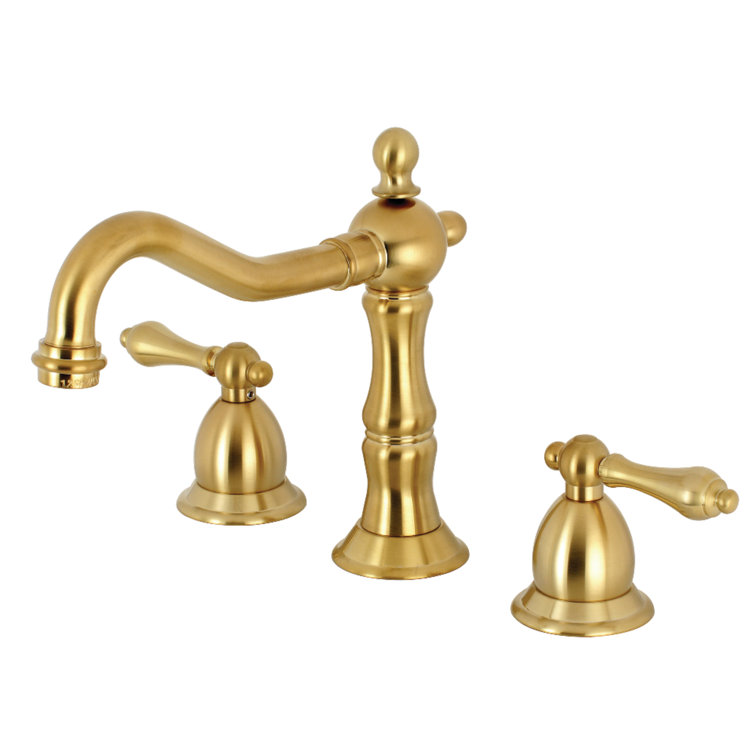 Brushed Brass Traditional Widespread Bathroom Faucet