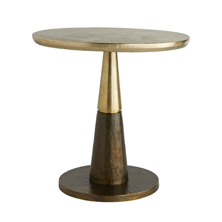 Rochester 24" Round Antique Gold Aluminum Side Table