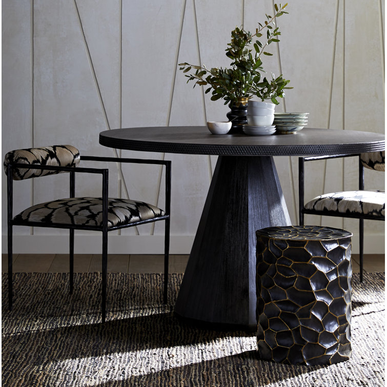 Songhai 47.5" Round Dark Ash Wood Dining Table