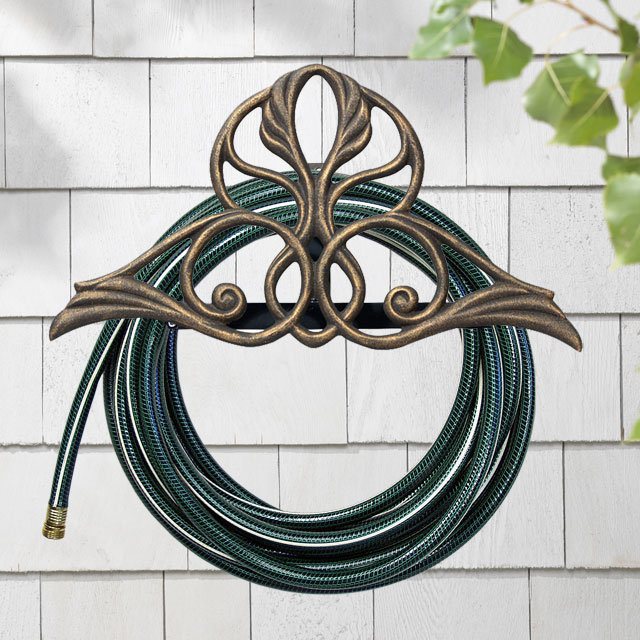 Victorian Black Aluminum Wall Mounted Hose Holder