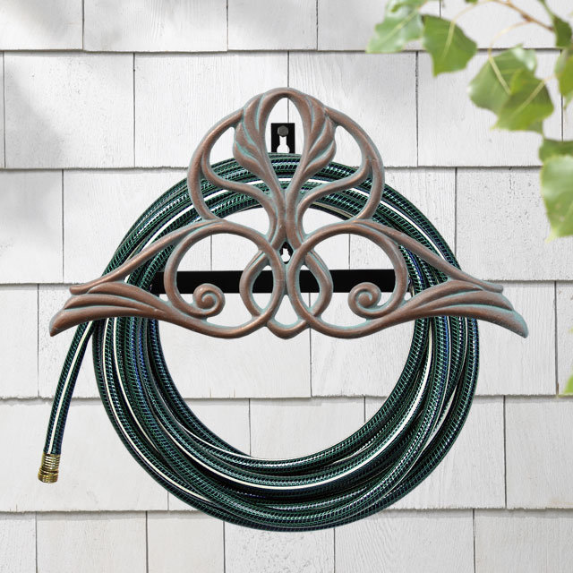 Victorian Black Aluminum Wall Mounted Hose Holder