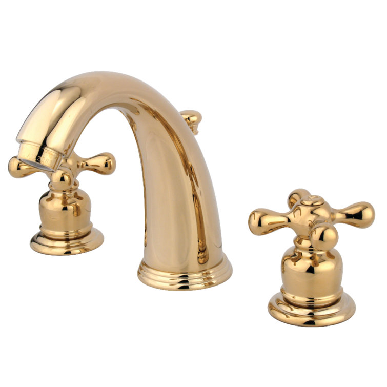 Victorian Elegance 8" Polished Brass Widespread Bathroom Faucet