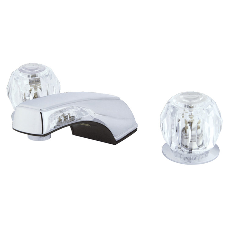 Americana Polished Chrome Widespread Bathroom Faucet with Knob Handles
