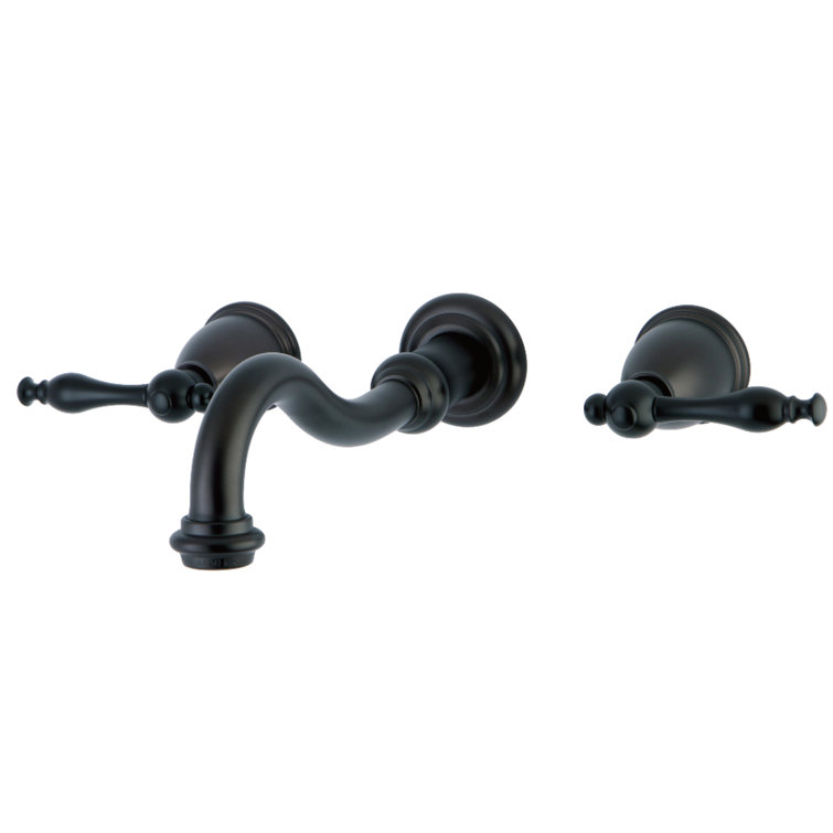 Elegant Oil Rubbed Bronze Dual-Handle Wall Mount Bathroom Faucet