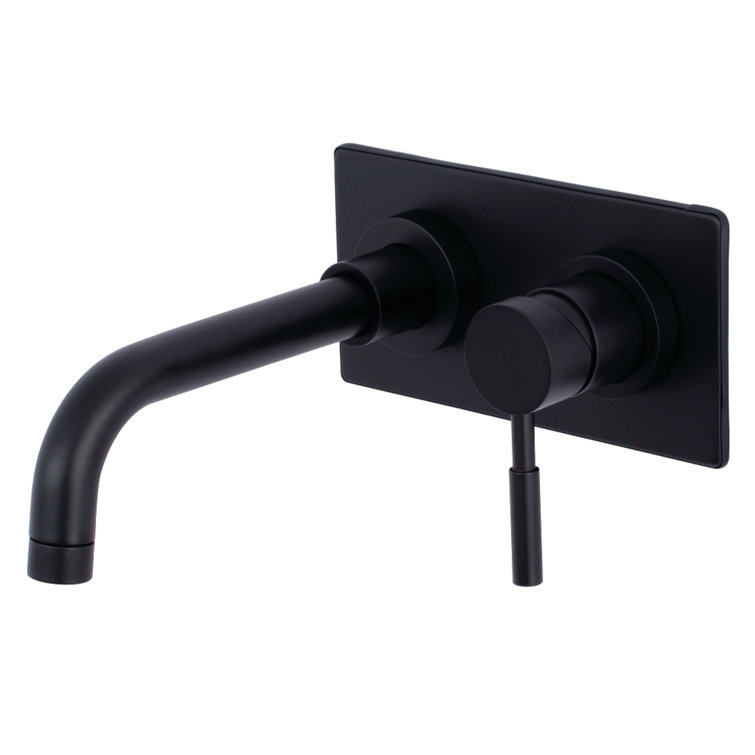 Matte Black Brass Single-Handle Wall Mount Bathroom Faucet