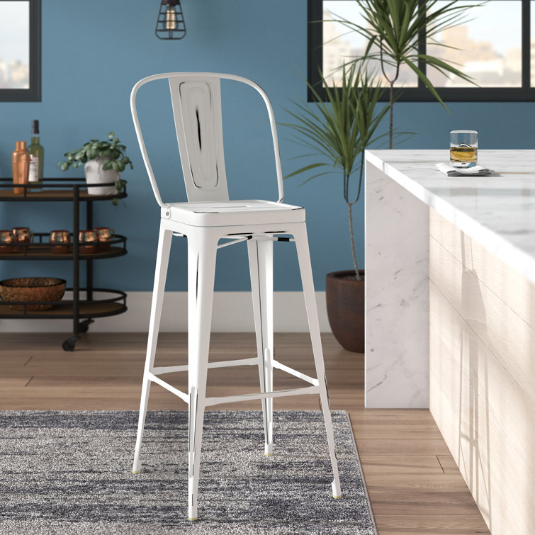 Promenade 30" Gunmetal Industrial Modern Metal Bar Stool