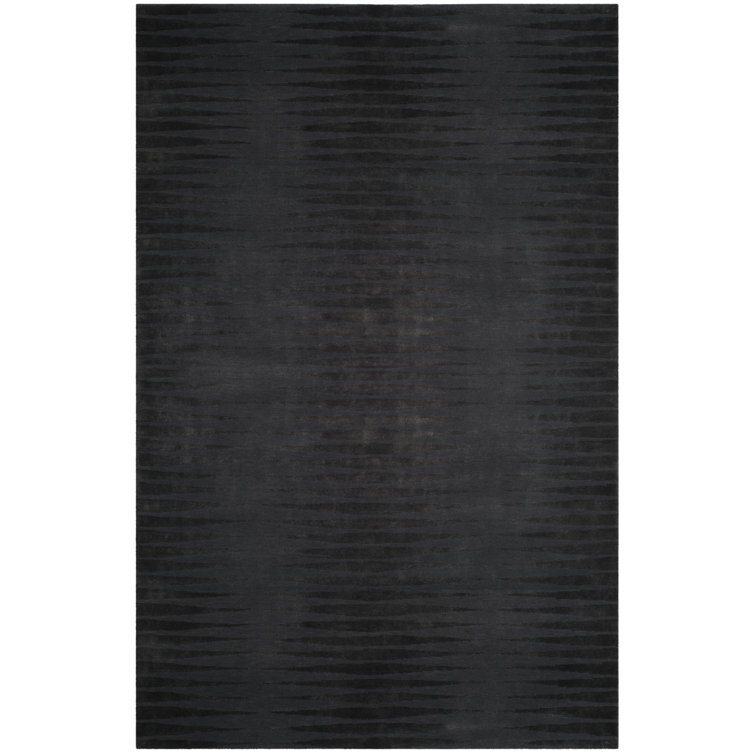 Ayumi Gunmetal Stripe Hand-Knotted Wool and Silk 6' x 9' Area Rug
