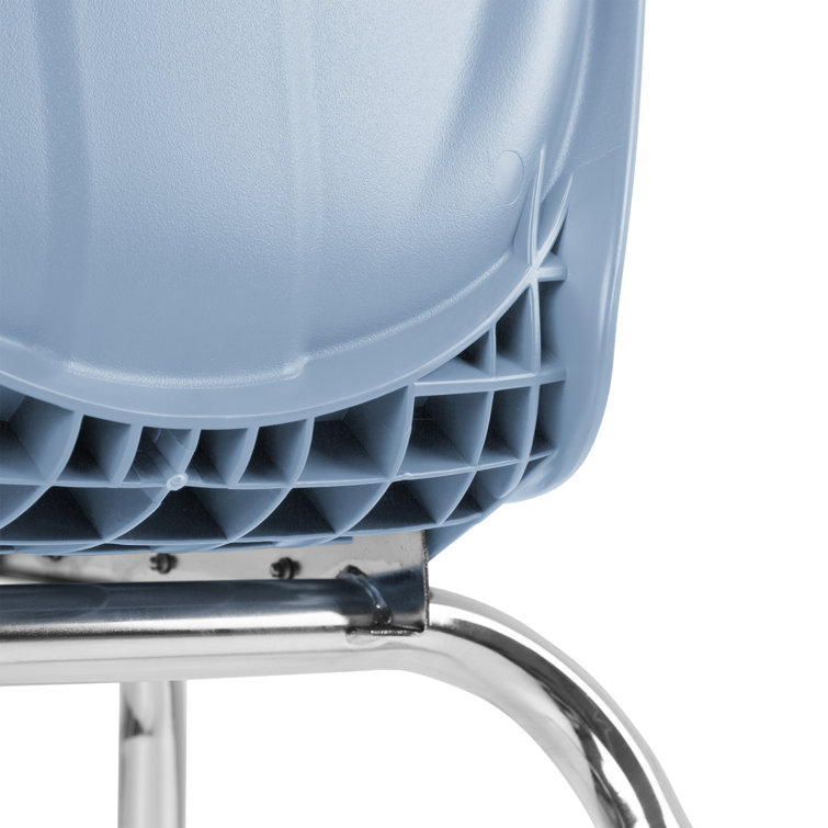 Black Plastic Stacking Classroom Chairs with Chrome Legs, Set of 4