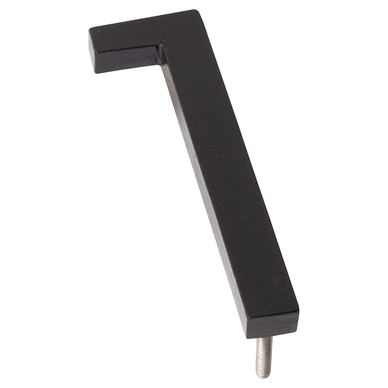 4-Inch Black Aluminum Floating House Number 1