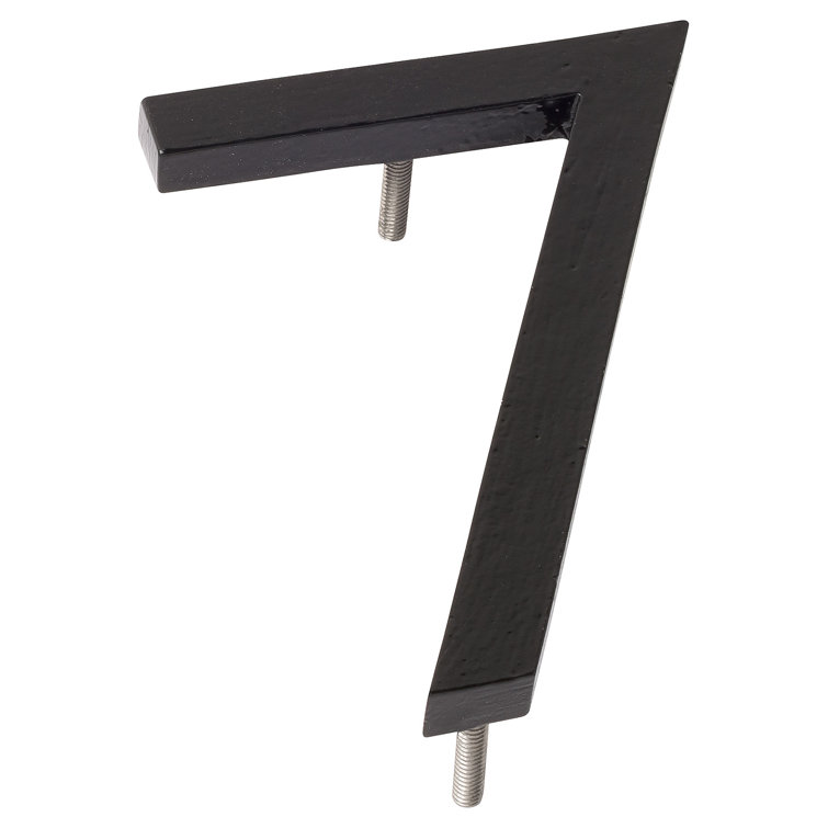 Black Aluminum Floating Modern House Number 7, 8 inches