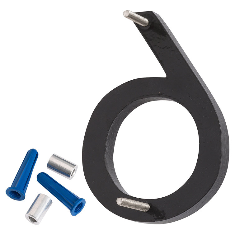 16-Inch Black Aluminum Floating House Number