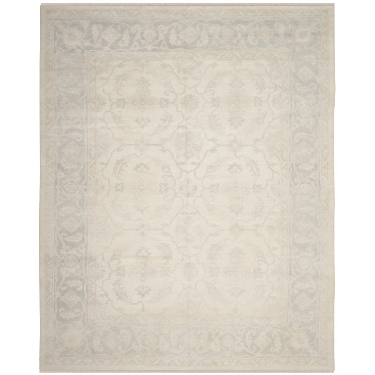 Hand-Knotted Blue Wool Rectangular 9' x 12' Rug