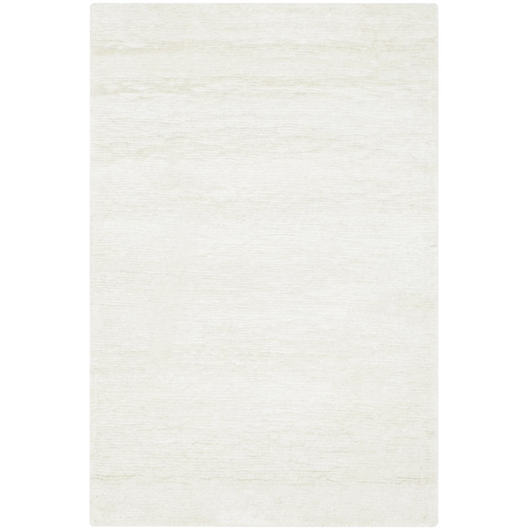 Opal Cream Hand-Knotted 4' x 6' Viscose Cotton Oriental Rug