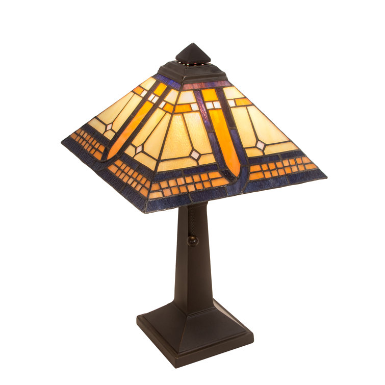 Sierra Prairie Mission 16" Stained Glass Bronze Table Lamp
