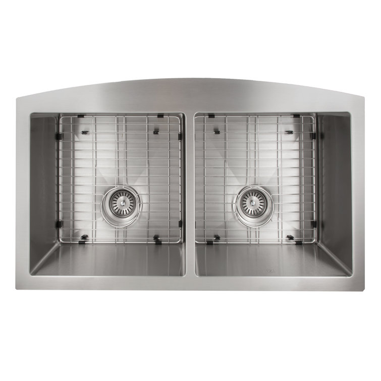Niseko 36" Stainless Steel Double Bowl Freestanding Kitchen Sink