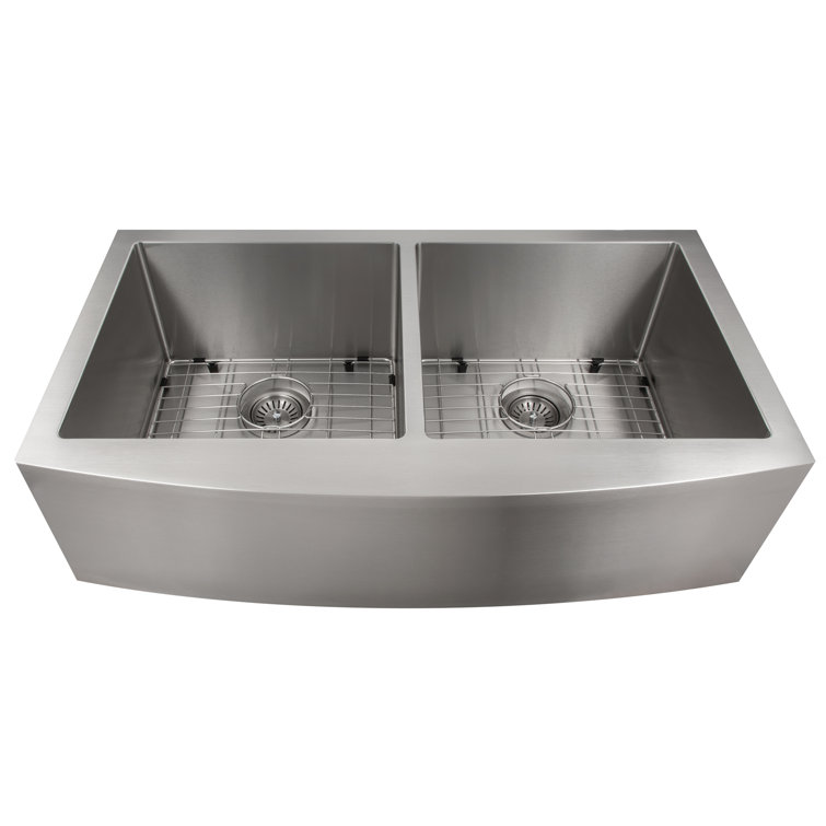 Niseko 36" Stainless Steel Double Bowl Freestanding Kitchen Sink