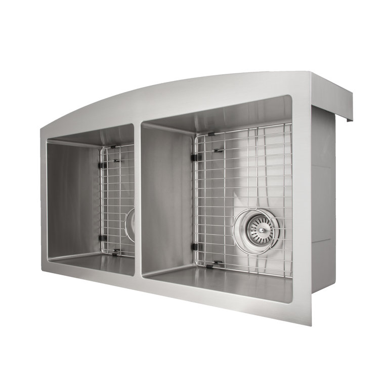 Niseko 36" Stainless Steel Double Bowl Freestanding Kitchen Sink