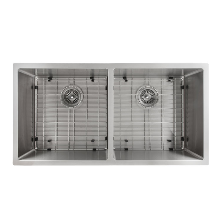 Anton 36" Stainless Steel Double Bowl Undermount Kitchen Sink