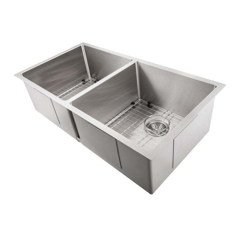 Anton 36" Stainless Steel Double Bowl Undermount Kitchen Sink