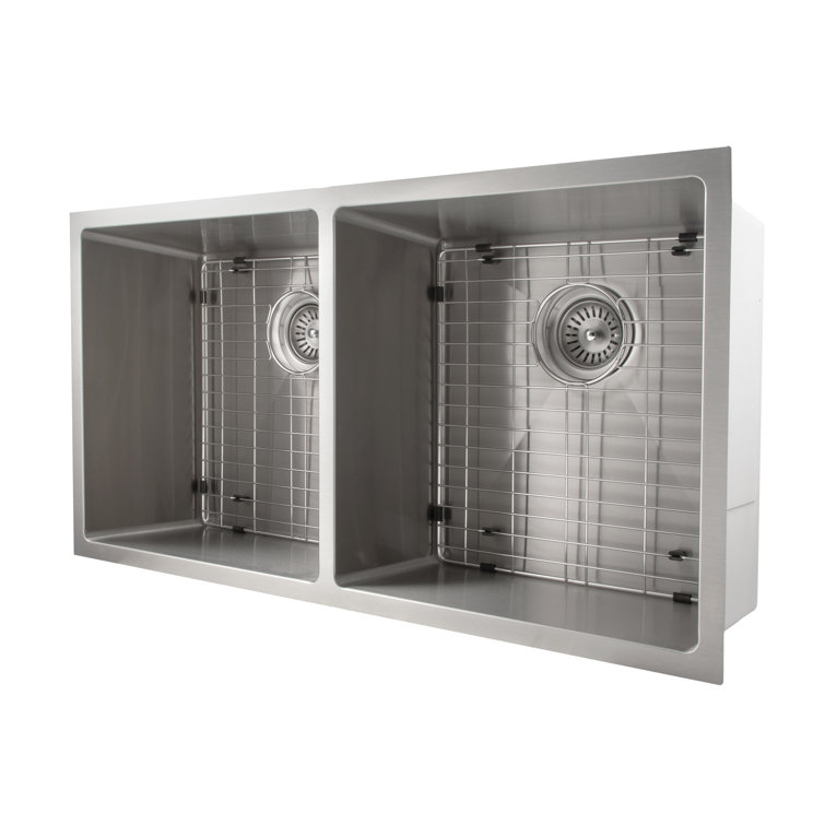 Anton 36" Stainless Steel Double Bowl Undermount Kitchen Sink