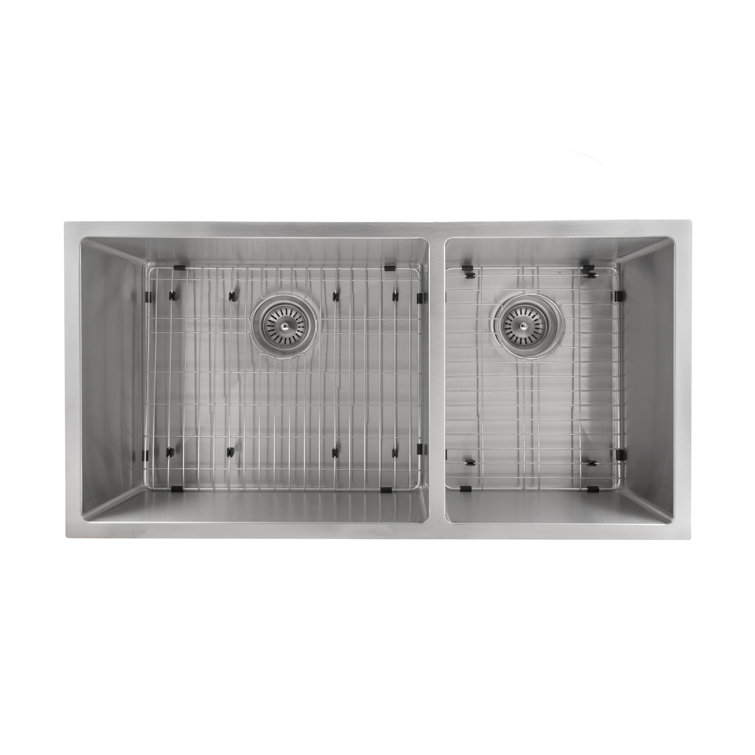 Chamonix 36" Stainless Steel Double Bowl Undermount Kitchen Sink