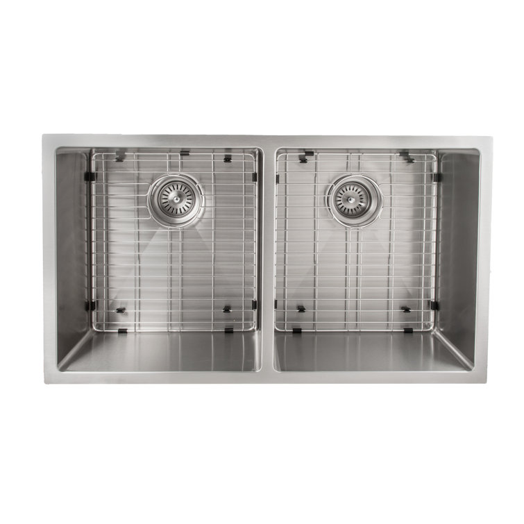 Anton 33" Stainless Steel Double Bowl Undermount Kitchen Sink