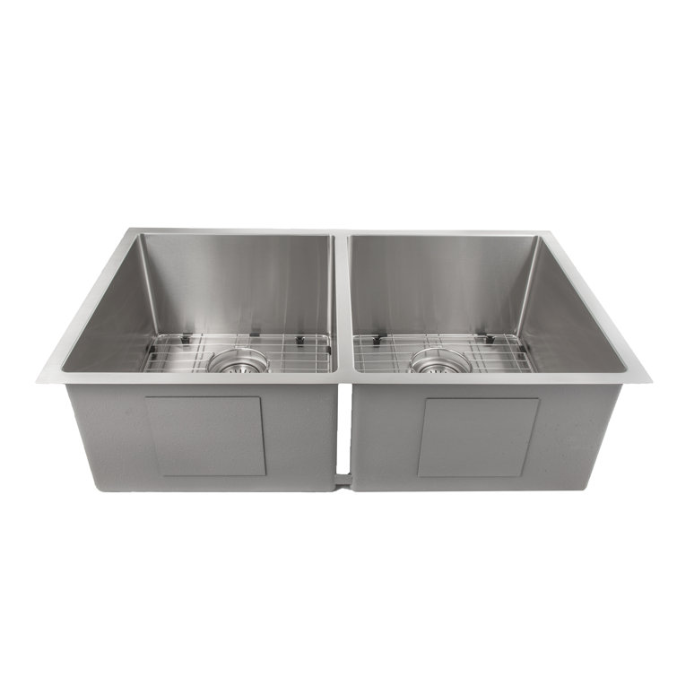 Anton 33" Stainless Steel Double Bowl Undermount Kitchen Sink