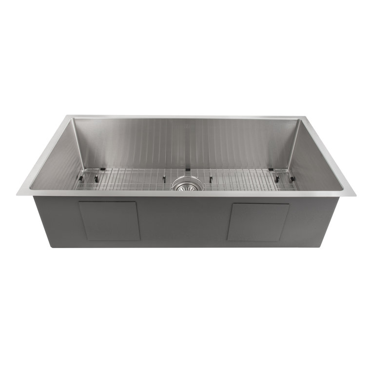 Meribel 33" Stainless Steel Undermount Kitchen Sink with Basket Strainer