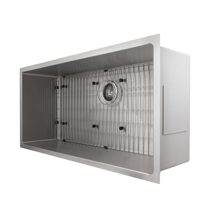 Meribel 33" Stainless Steel Undermount Kitchen Sink with Basket Strainer