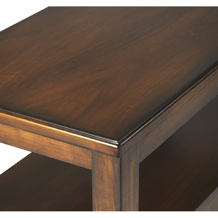 Marcus Antique Cherry Rectangular Wood Side Table with Storage
