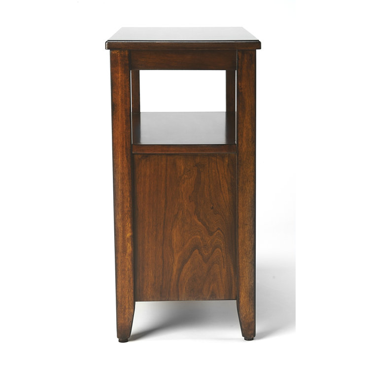 Marcus Antique Cherry Rectangular Wood Side Table with Storage