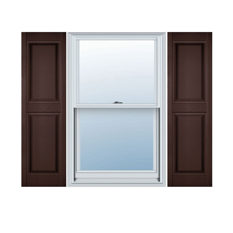 Gray Vinyl Raised Panel Shutters, 58" Height
