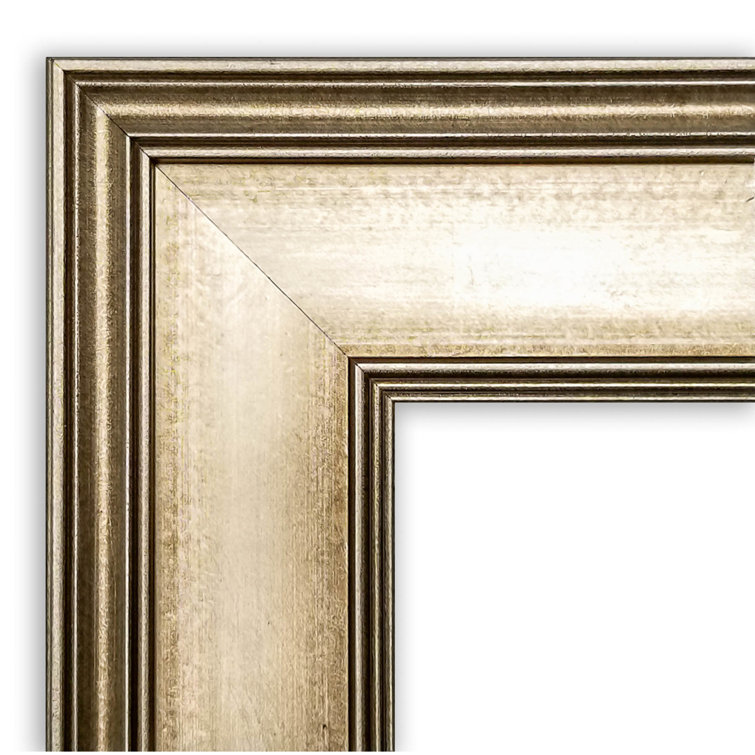 Mezzanine Antique Silver 29" x 23" Beveled Wood Bathroom Vanity Mirror