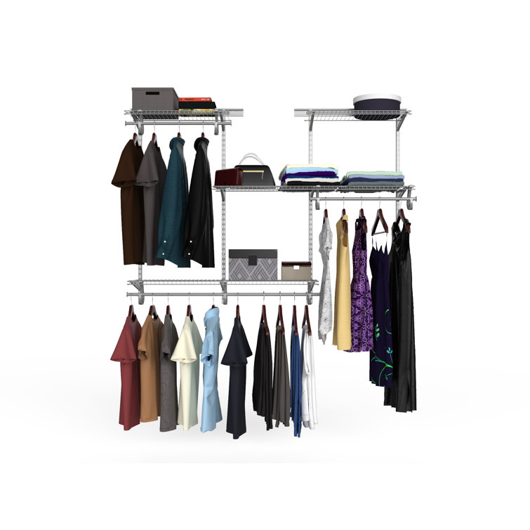 Satin Nickel Adjustable Wire Closet Organizer System