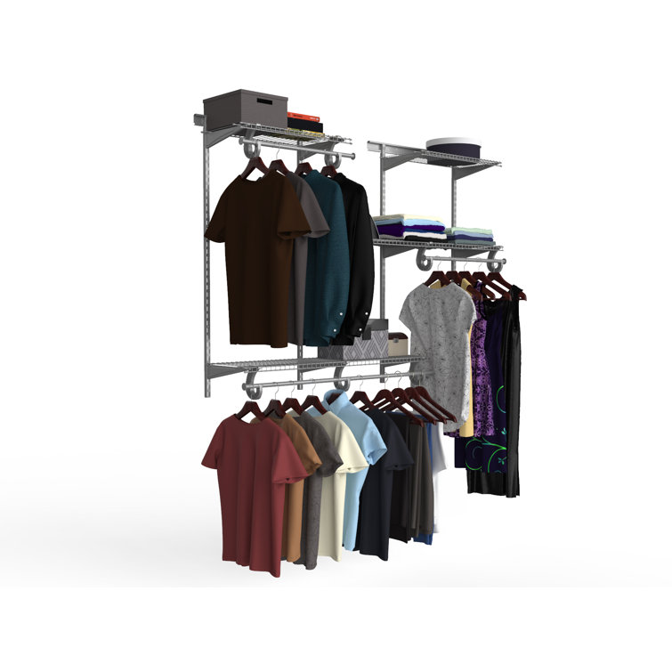 Satin Nickel Adjustable Wire Closet Organizer System