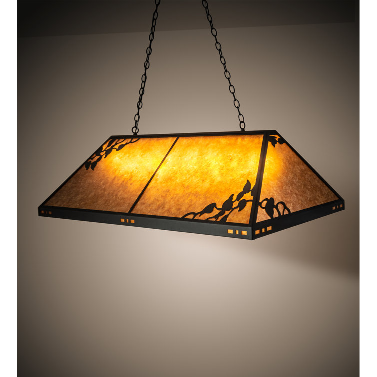 Black and Amber 8-Light Glass Island Pendant