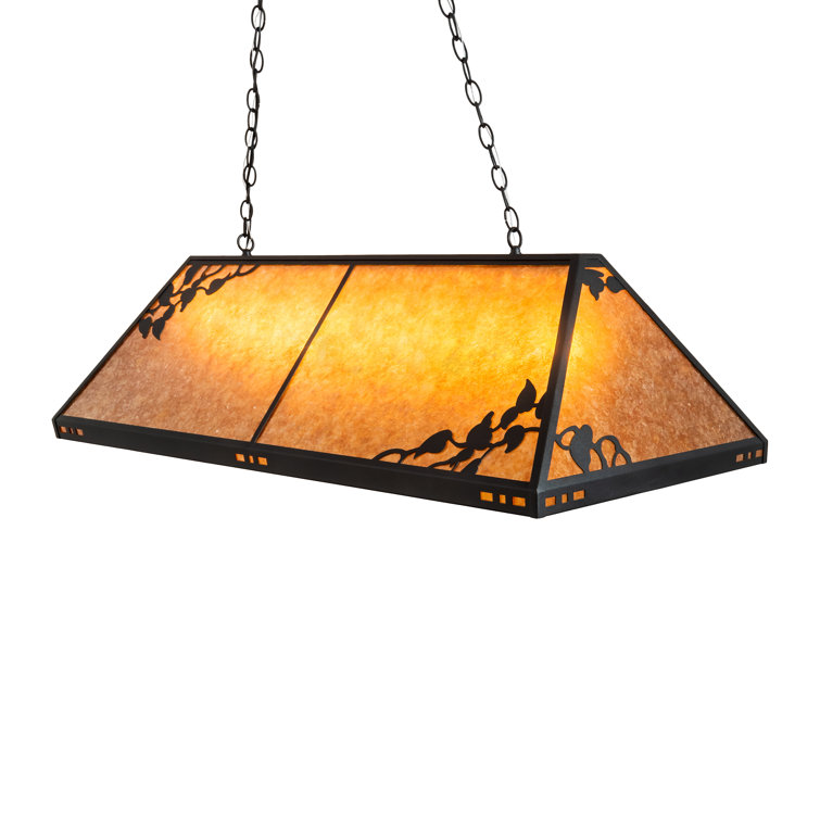 Black and Amber 8-Light Glass Island Pendant