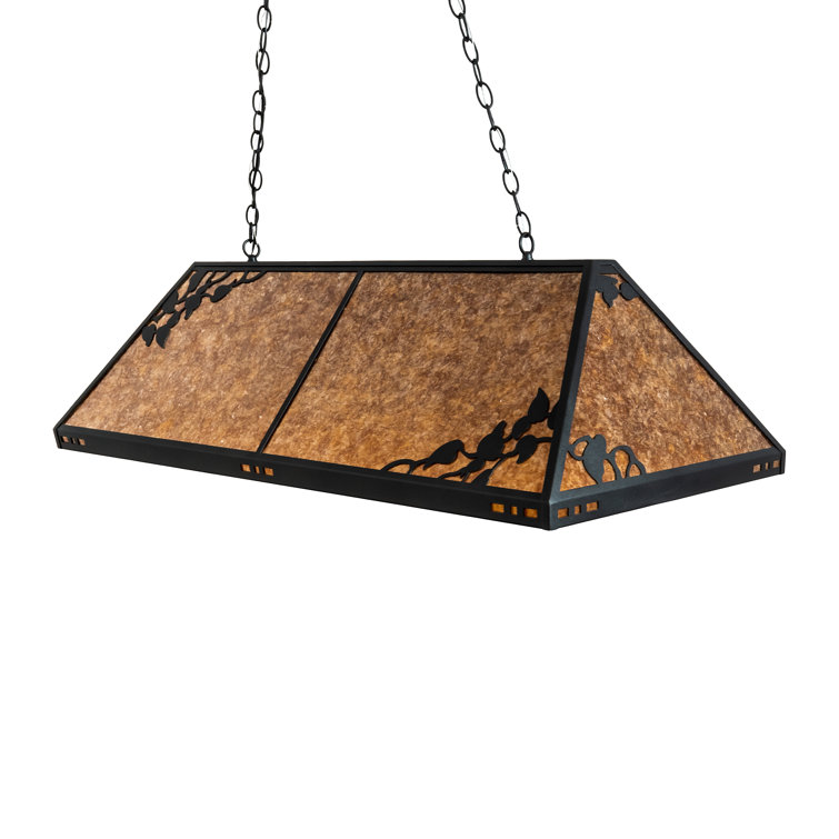 Black and Amber 8-Light Glass Island Pendant