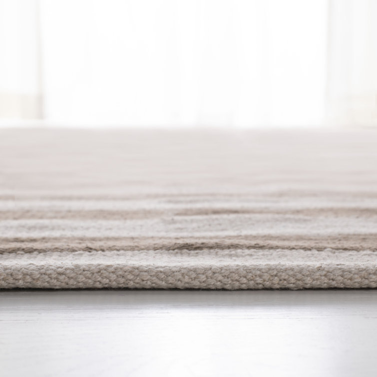 Ludlow Ivory Stripe Handmade Cotton Area Rug 4'x6'