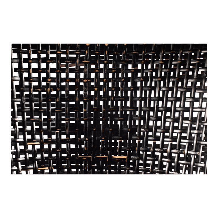 Transitional Rustic Black Wood & Cane Side Chair