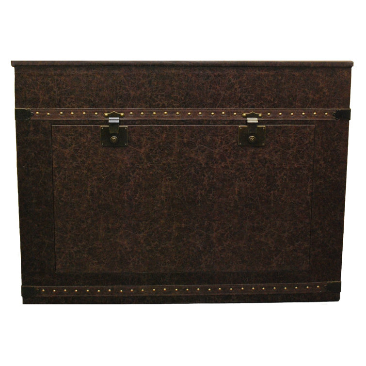 Gray Leather Motorized TV Lift Cabinet with Mount