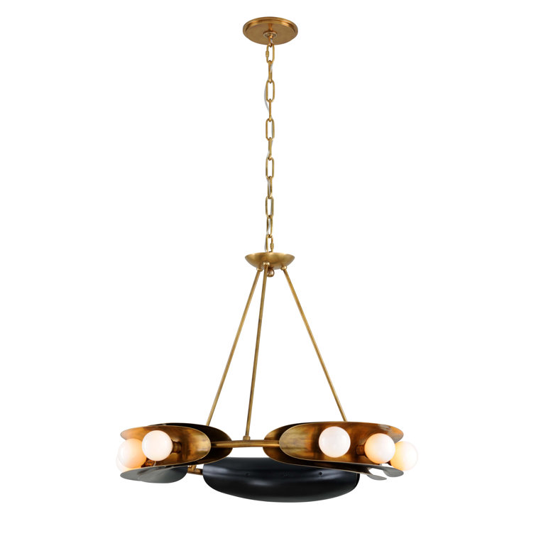 Marilyn 32'' Vintage Brass Globe-Shaped Plug-in Chandelier