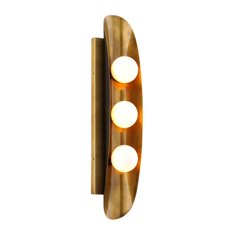 Contemporary Bronze Plug-In Wall Sconce with Curved Shade