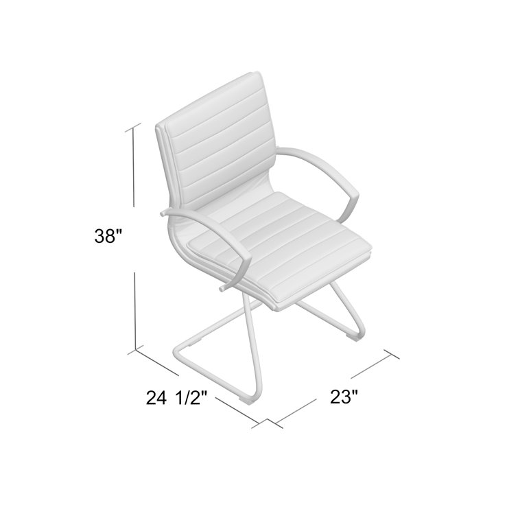 Charcoal Faux Leather Office Chair with Chrome Metal Base
