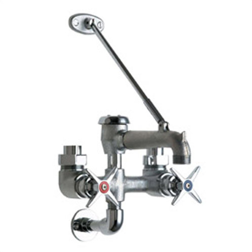 Chrome Wall Mount Service Sink Faucet with Brass Construction
