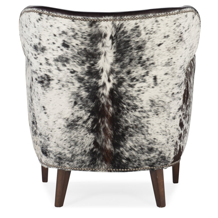 Black and White Leather Wingback Accent Chair