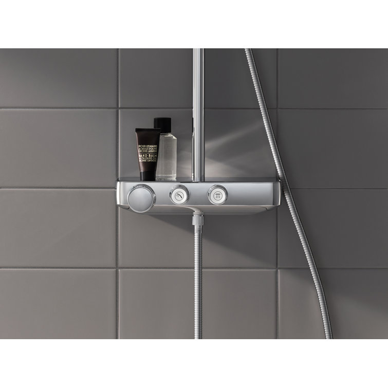 Chrome Adjustable Height Multi-head Shower System