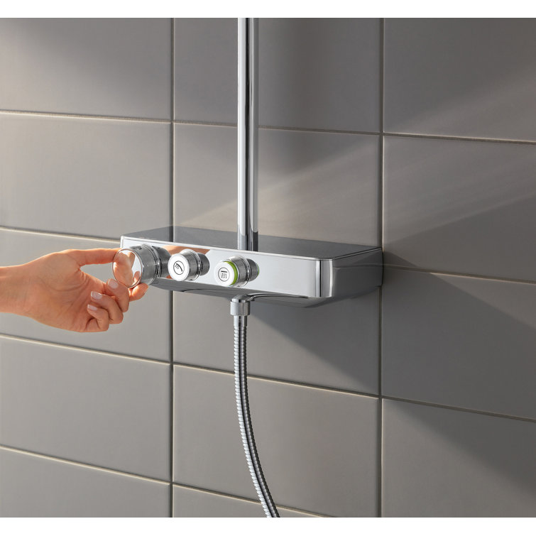 Chrome Adjustable Height Multi-head Shower System